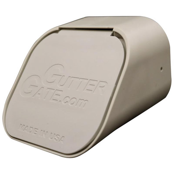 Adaptador de bajante de plástico rectangular blanco GutterGate de 3 pulg. de alto x 3 pulg. de ancho x 4 pulg. de largo