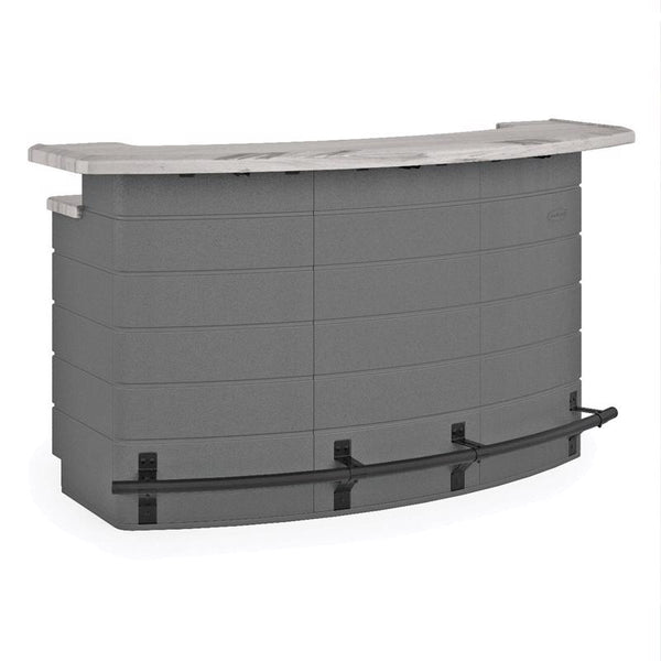 Mesa de bar de resina gris Suncast Backyard Oasis de 1 pieza
