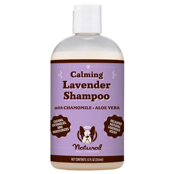 Champú desodorante calmante para perros con lavanda de Natural Dog Company, 12 oz, paquete de 1