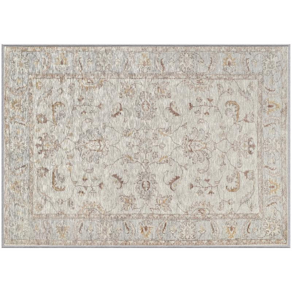 Alfombra decorativa geométrica de poliéster color beige Gel Pro de 24 pulgadas de ancho x 34 pulgadas de largo