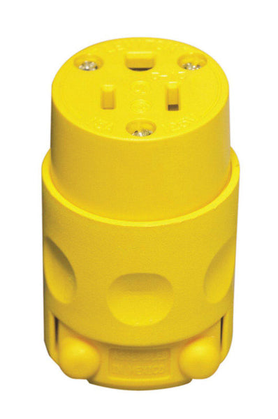 Conector de hoja recta/tierra de PVC para uso residencial Leviton 5-15R, 2 polos, 3 cables