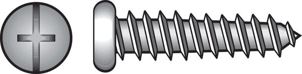 HILLMAN No. 8 X 1-1/4 in. L Phillips/Slotted Pan Head Sheet Metal Screws 100 pk