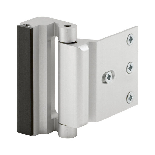 Bloqueador de puerta de entrada de aluminio plateado con níquel satinado de 2-3/16 pulg. de largo de Prime-Line, paquete de 1
