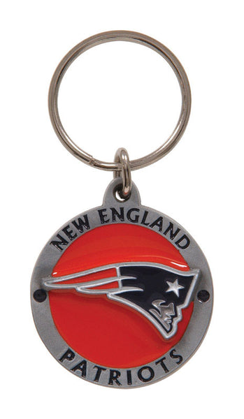 Hillman New England Patriots Metal Silver Decorative Key Chain (Pack of 3).