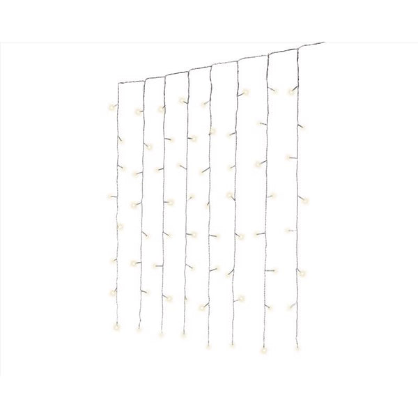 Celebraciones Luces navideñas novedosas LED doradas de arroz transparente/blanco cálido, 200 unidades, 5,5 pies.