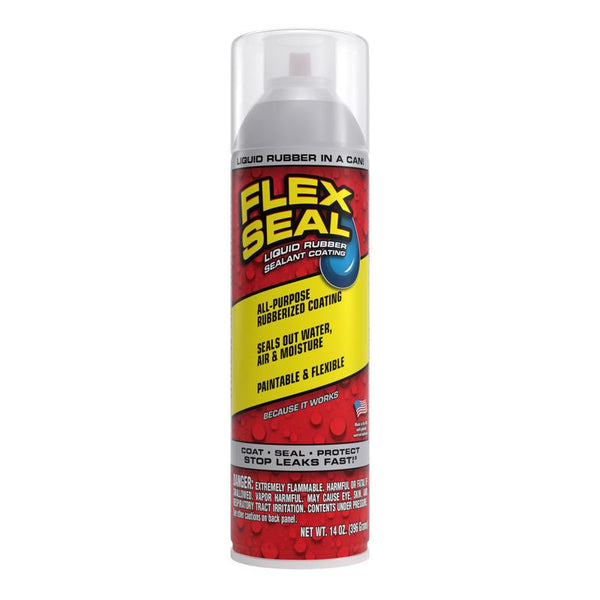 Sellador en aerosol de caucho transparente satinado Flex Seal, 14 oz (paquete de 6)