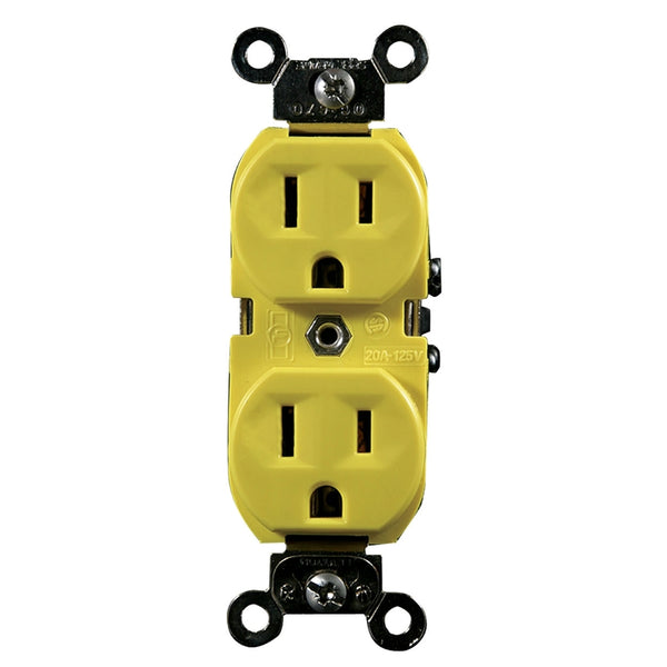 Leviton 15 amps 125 V Duplex Yellow Outlet 5-15R 1 pk