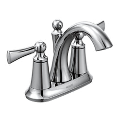 Grifo de baño de arco alto de dos manijas cromado