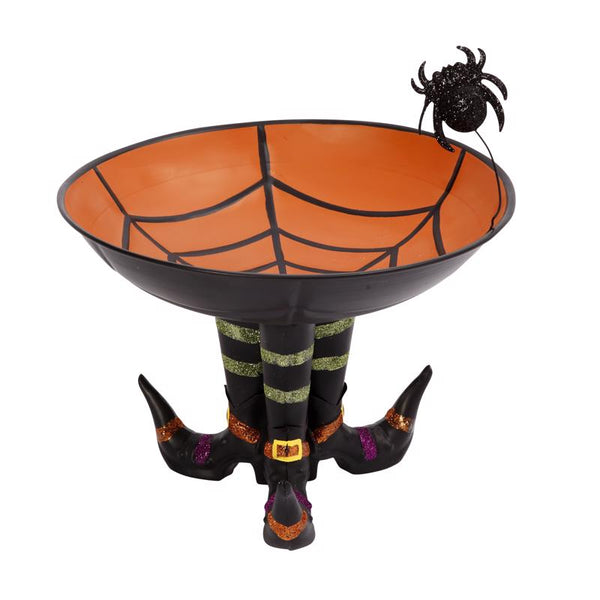 Cuenco para dulces Gerson de 11,25 pulgadas con botas de bruja para decoración de Halloween