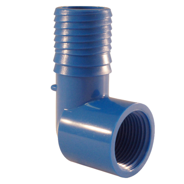 Codo de acetal hembra Apollo Blue Twister de 1 pulg. con inserción en X 3/4 pulg. D, paquete de 1
