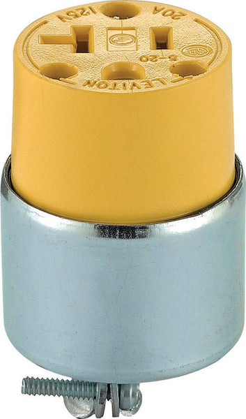 Conector de hoja recta/tierra blindado comercial Leviton 5-20R de 2 polos y 3 cables