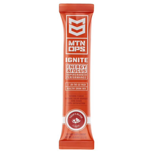 Mezcla de bebida energética MTN OPS Ignite Tigers Blood (paquete de 12)