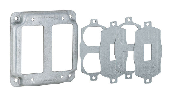Raco Square Steel 2 gang 4-3/16 in. H X 4-3/16 in. W Box Cover