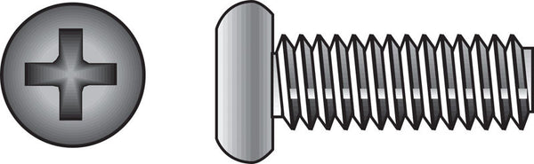 Tornillos para máquina de acero inoxidable con cabeza plana Phillips de 1-1/2 pulg. de largo, n.° 6-32 de Hillman, paquete de 100