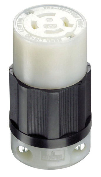 Conector de conexión a tierra de nailon industrial Leviton L14-20R de 14-10 AWG, 3 polos, 4 cables
