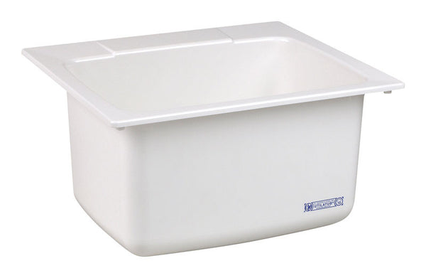 Fregadero utilitario de material compuesto con borde automático Mustee de 25 in de ancho x 22 in de profundidad