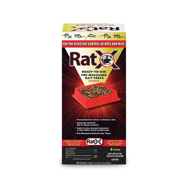 Cebos en pellets no tóxicos para ratas y ratones RatX, 12 oz, paquete de 4