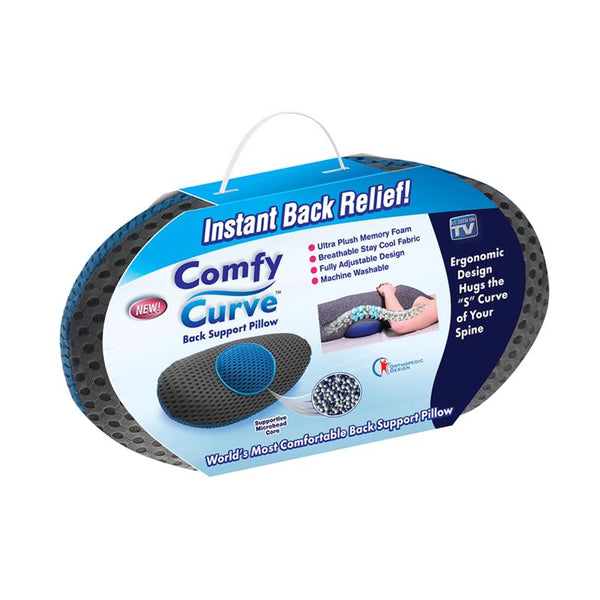 Almohada de espuma con soporte para la espalda Comfy Curve, como se vio en la televisión, paquete de 1