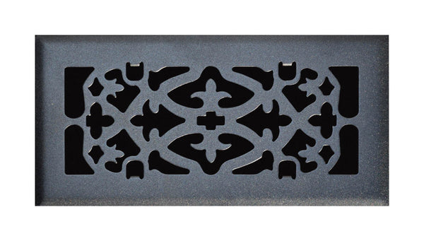 Difusor de piso de acero negro mate de 1 vía Tru Aire de 4 pulg. de alto x 10 pulg. de ancho