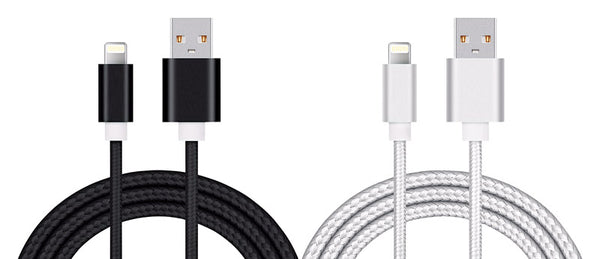 Cable de carga y sincronización USB FabCordz de 6 pies de largo, paquete de 2