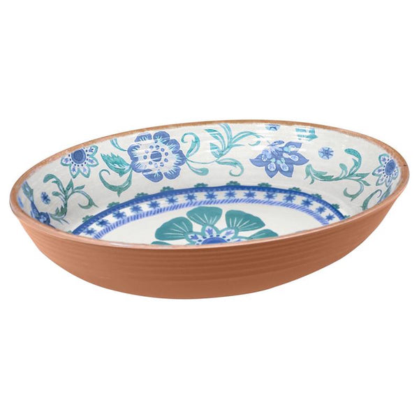 Tazón para servir artesanal de melamina multicolor TarHong Rio Turquoise de 91,3 oz, 1 unidad