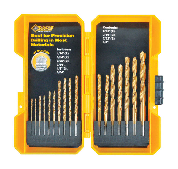 Steel Grip Titanium Drill Bit Set 17 pc