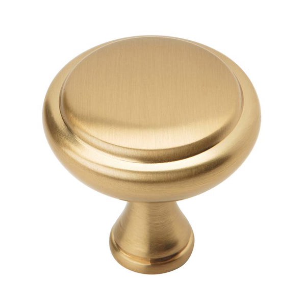 Perilla redonda para gabinete Amerock E Trad de 1-1/4 pulg. de diámetro, bronce champán, paquete de 6