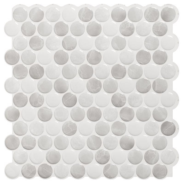 Smart Tiles 8.95 in. W X 8.97 in. L Gray Glazed Vinyl Adhesive Wall Tile 4 pc (Pack of 6)