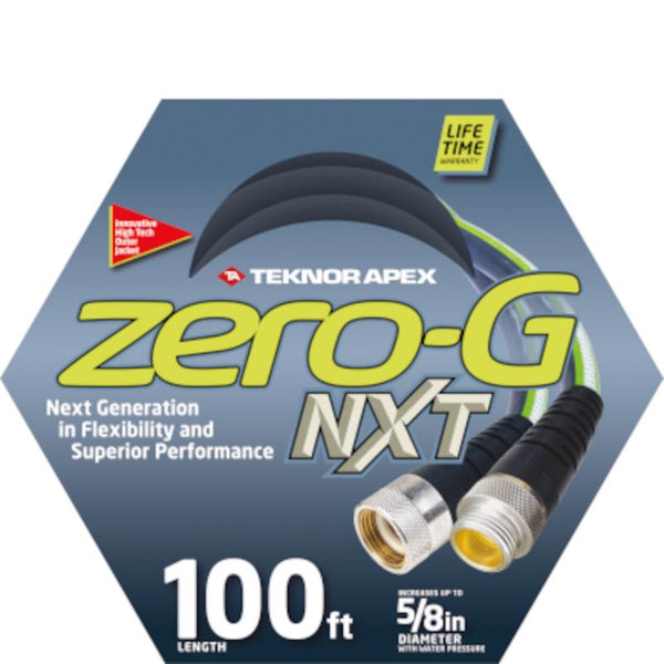 Manguera de jardín de alta resistencia Teknor Apex Zero-G de 5/8 pulg. de diámetro y 100 pies de largo