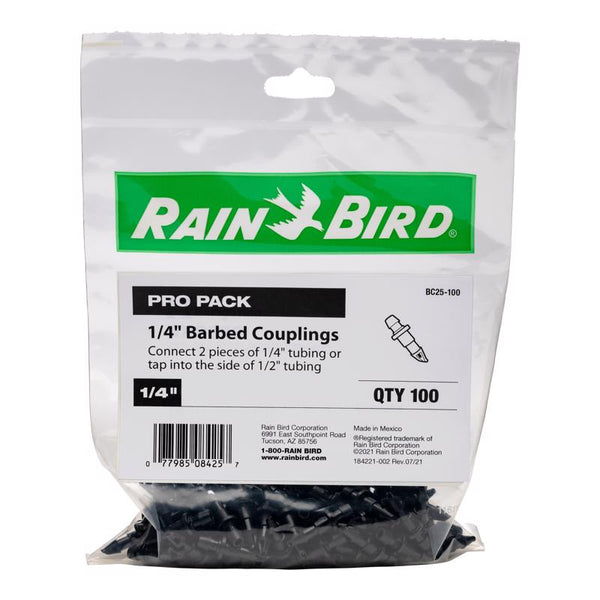 Acoplador de riego por goteo con púas Rain Bird de 1/4 pulg. (paquete de 1)