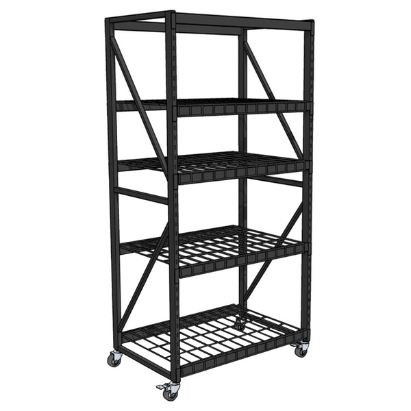 Rack negro de 42 pulgadas de alto x 27 pulgadas de ancho