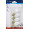 Bombilla incandescente especial Westinghouse C7 de 4 W E12 (candelabro), luz blanca cálida, paquete de 4