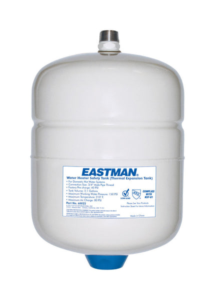 Tanque de agua de expansión precargado Eastman de 2,1 galones - Caja abierta