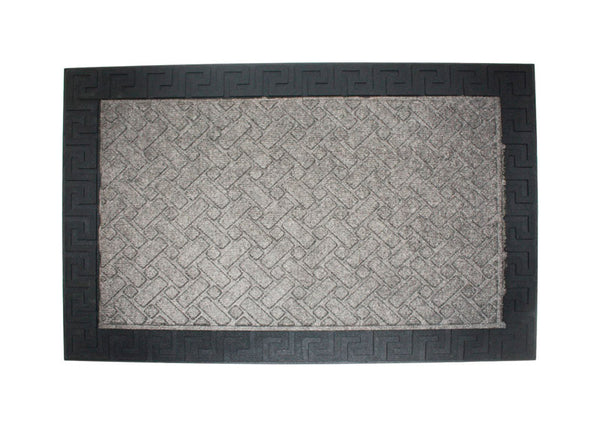 Felpudo geométrico de polipropileno gris de 36 pulgadas de ancho x 24 pulgadas de largo de J & M Home Fashions