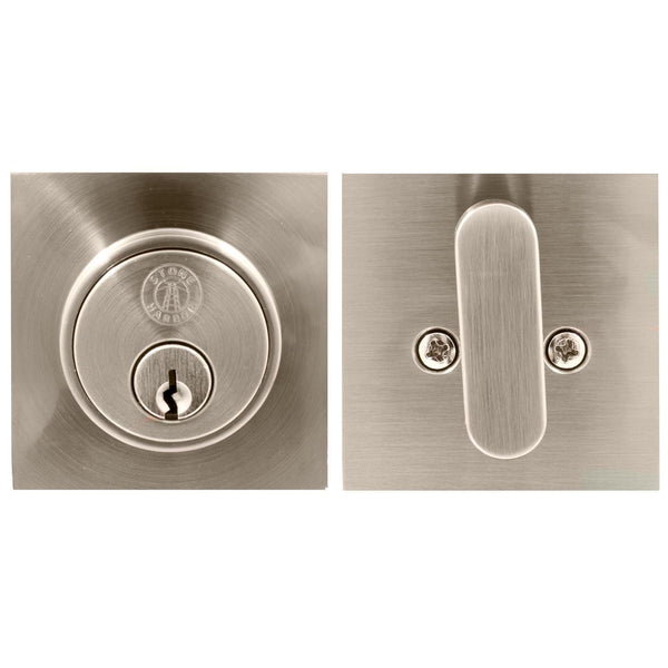 Grade 3 Contemporary Square Deadbolt, SC Keyway, Satin Nickel by Stone Harbor Hardware