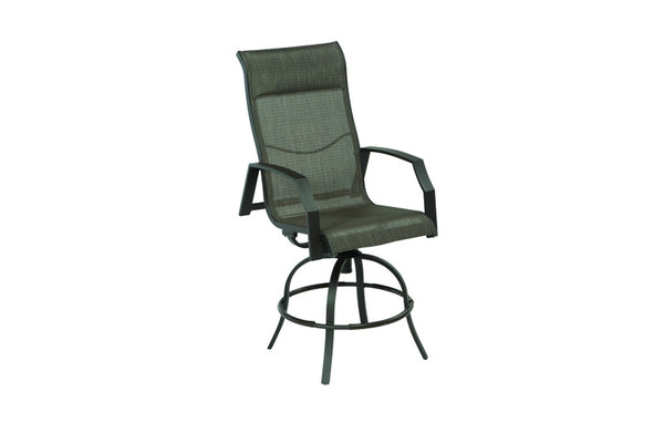 Mecedora giratoria para balcón con marco de aluminio negro Icarus de Living Accents (paquete de 2)