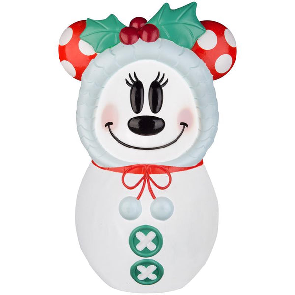 Molde soplado de 23 pulgadas con forma de muñeco de nieve de Minnie Mouse transparente incandescente de Disney
