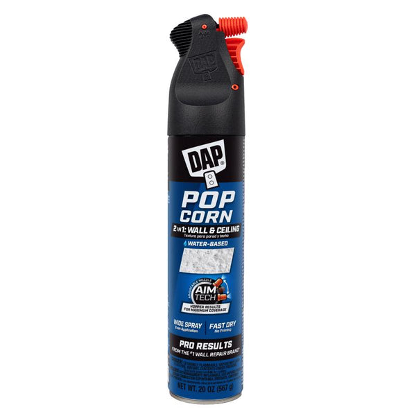 Textura en aerosol para techos con efecto palomitas de maíz a base de agua blanca DAP de 20 oz