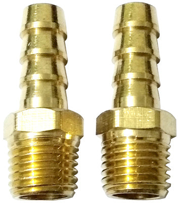 Extremo de manguera de compresor, espiga de 3/8 x 1/4 pulg. MNPT, paquete de 2.