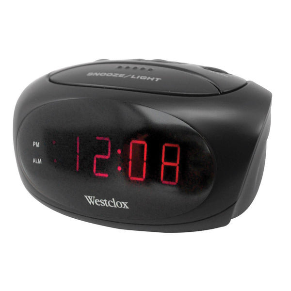 Reloj despertador con luz LED enchufable Westclox de 0,6 pulgadas, color negro