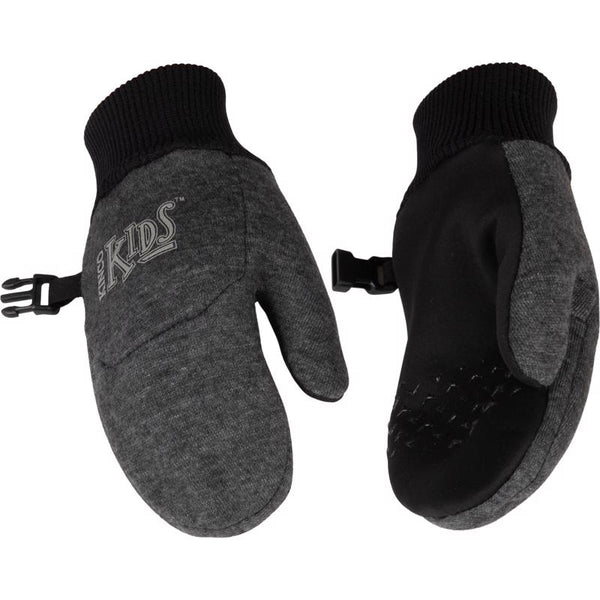 Manoplas de invierno para exteriores para niños Kinco, color negro y gris, talla S, 1 par