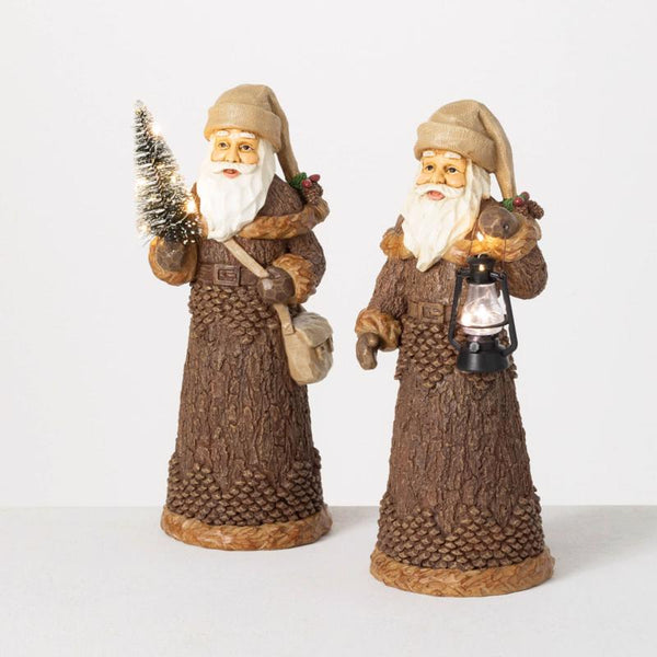 Figura de Papá Noel con cono musical LED marrón de Sullivans, 13 pulgadas (paquete de 6)