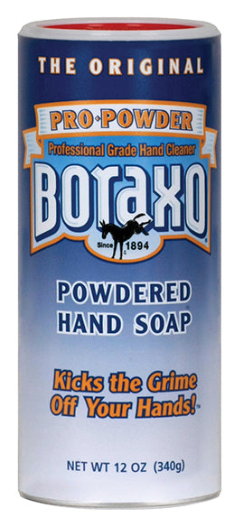 Jabón de manos en polvo Boraxo con aroma suave, fresco y limpio, 12 oz.