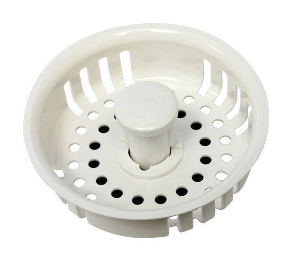 Plumb Pak 3-1/2 in. D White Plastic Replacement Strainer Basket