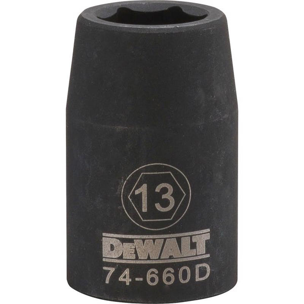 Dado de impacto métrico de 6 puntas DeWalt de 13 mm x 1/2 pulg., 1 pieza
