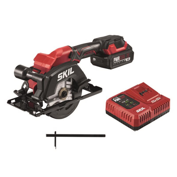 Kit de sierra circular inalámbrica sin escobillas SKIL de 20 V y 4-1/2 in (batería y cargador)