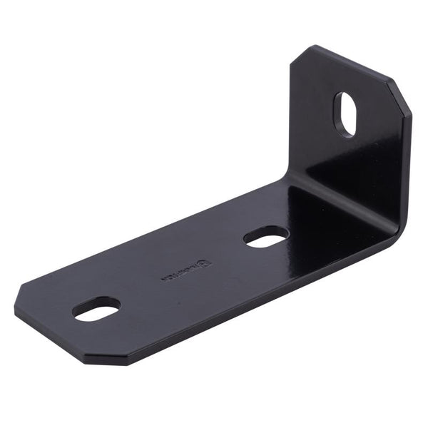 Soporte de esquina interior/exterior de acero negro Hampton de 3 pulg. de alto x 6,5 pulg. de ancho x 1/8 pulg. de profundidad