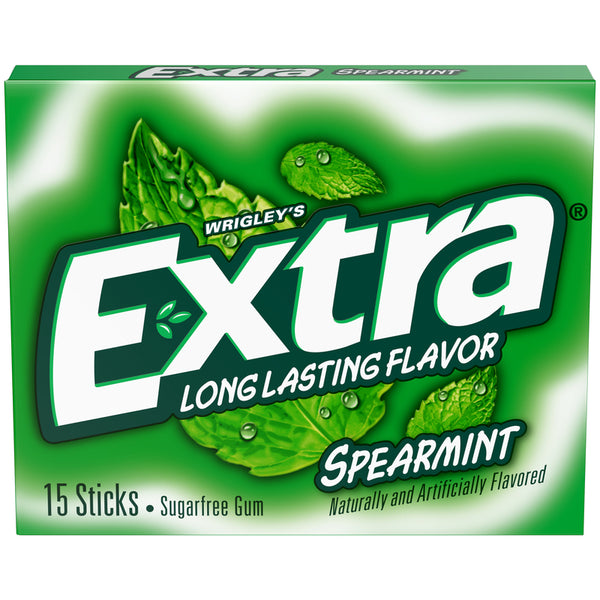 Wrigley's Extra Sugar Free Spearmint Chewing Gum 15 pc 0.11 oz (Pack of 10)