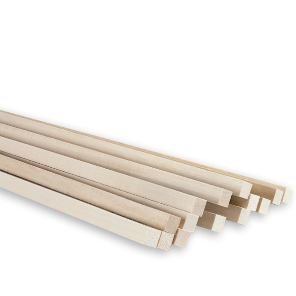 Tira de madera de tilo de 1/2 pulg. de ancho x 3 pies de largo y 1/2 pulg. de grosor de Midwest Products (paquete de 9)