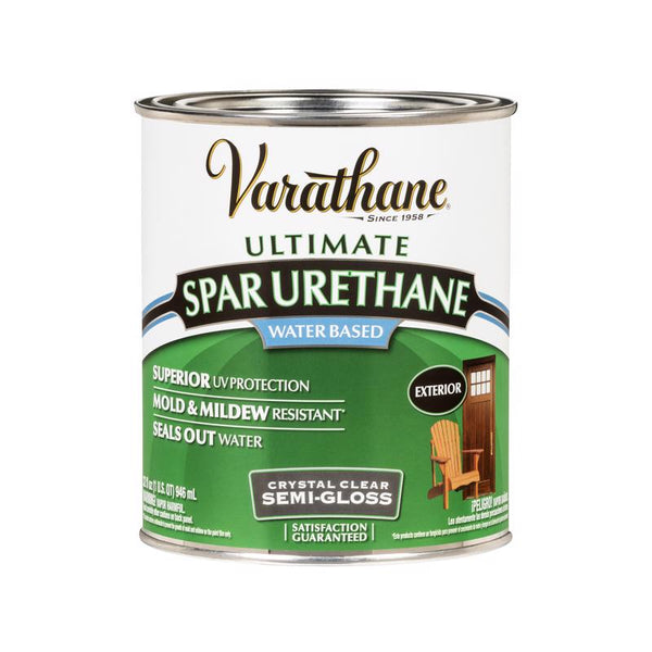 Uretano para spar a base de agua transparente semibrillante Varathane, 1 cuarto de galón.